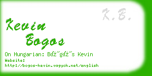 kevin bogos business card